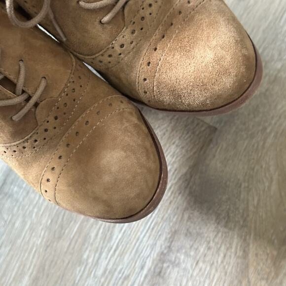 Isola Holli Bootie Women's 8 Brown Suede Leather Lace Up Oxford Heeled Twee - Picture 7 of 10